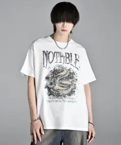 ADRER ヘビーウェイトグラフィック／ラインストーンTシャツ