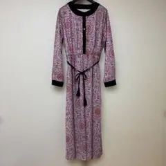 タッセルリボン付きロングワンピース