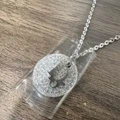 未使用　Dior シルバー グリッターラウンドペンダントネックレス