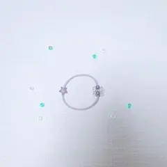 purple星型ビーズヘアゴム