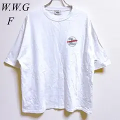 N745【W.W.G】 ロゴ入りホワイトTシャツ フリーサイズ メンズ 半袖