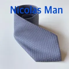 ネクタイ NicolasMan 上質SILK 堀越ネクタイ　グレー　小紋　上品