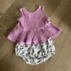 ペプラムデザインタンクトップとパンツセット