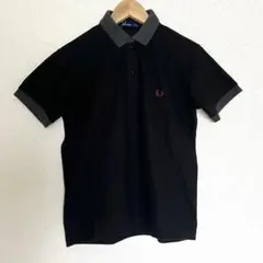 FRED PERRY M ポロシャツ 黒 赤 メンズ 日本製 鹿の子 半袖シャツ