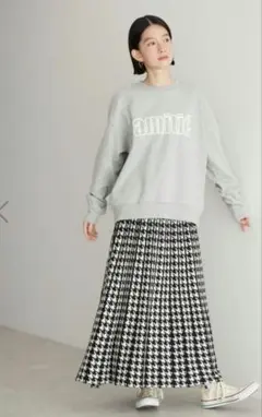 アメリカンホリック☆プリーツスカート☆ニット☆上品☆おしゃれ☆大人コーデ☆千鳥柄