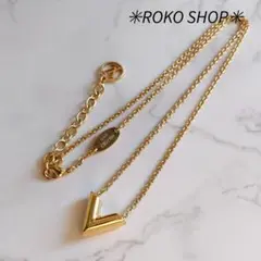 Vの煌めき✨ルイヴィトン ネックレス•エッセンシャルV ゴールド M61083