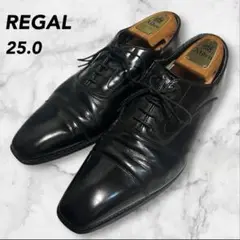 REGAL リーガル　ストレートチップ　スクラッチタフレザー　黒　25.0