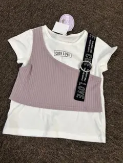 大人可愛い　オシャレ　重ね着風　トップス110 新品未使用