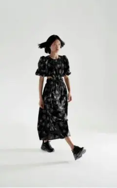 ZARA ポプリンワンピース ロングワンピース カットアウト S