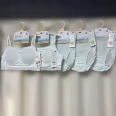オーガニック【160】ブラ2枚＆ショーツ3枚 ウスミドリ