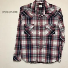 【バックナンバー】 チェック柄シャツ M 綿100 両胸ポケット　美品　b008