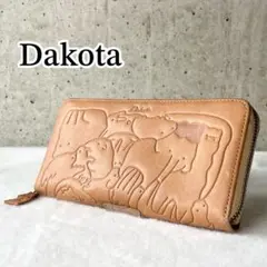極美品✨ Dakota アニマーレ 長財布 ラウンドジップ レザー ベージュ