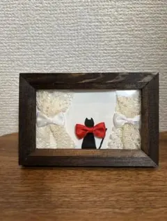 【ハンドメイド】黒猫　フォトフレーム
