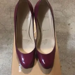 クリスチャンルブタン パンプス 紫 パテント