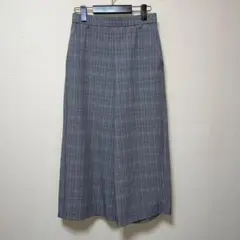 美品　グレー　チェック柄 ワイドパンツ　カジュアル　シンプル　M