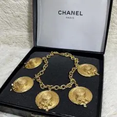 CHANEL ネックレス 麦わら帽子 ストローハットGP ゴールド ヴィンテージ
