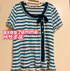 axes femme トップス 半袖 ボーダー 夏 マリン アクシーズファム