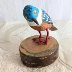 木彫り　カワセミ　バードカービング 　小鳥