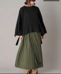 zuccaズッカ☆グリーンプリーツロングスカート