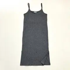 コルザ キャミワンピース リブニット Iライン サイドスリット ストレッチ M