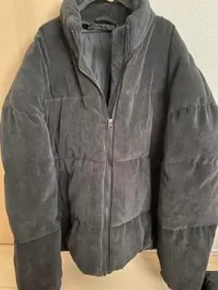 グレー コーデュロイ パデッドジャケット
