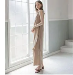 【エレノア】セットLong slit SET UPスリットトップス ワイドパンツ