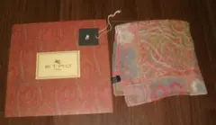 未使用　エトロ ペイズリー柄 ミニスカーフ　シフォン　 ケース付き