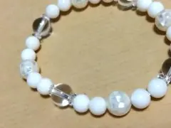 白珊瑚とクリスタルブレスレット