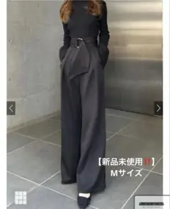 新品未使用 GRL ビッグリングベルト付きワイドパンツ [k8595v] M