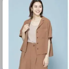 【未使用】ブラウン ショート　シャツ　半袖