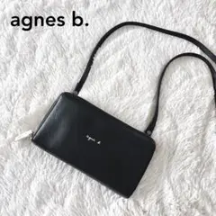 【美品✨】アニエスベー ラウンドジップ 長財布 レザー 黒 ショルダーウォレット