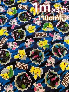 【大特価】【新品】【即日発送】ポケモン生地 オックス生地 1m×3点