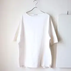 Work not work バスクボートネック Tシャツ キナリホワイトXL