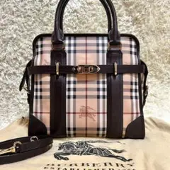 【超希少・極美品】バーバリー 2wayショルダーバッグ ノバチェック レザー