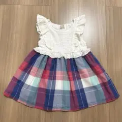 プティマイン petit main ワンピース チェック 夏 90cm