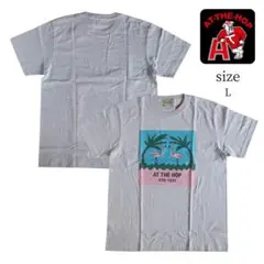 【新品】AT THE HOP フラミンゴ Tシャツ アッシュグレー サイズL