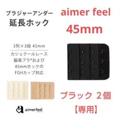 【専用】エメフィール ブラ増設フック 3列×3段 45mm 延長ホックBL ２個