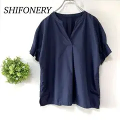 シフォネリ【３４】ブラウス　シャツ　トップス　Ｖネック　半袖　ポリエステル100
