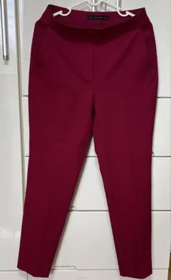 【ZARA】テーパードパンツ サイドジップ ボルドー Sサイズ 美品