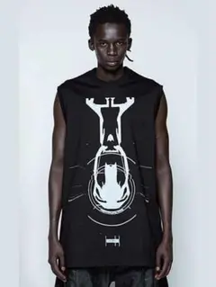 JULIUS anima Sleeve Less Tee BLACK