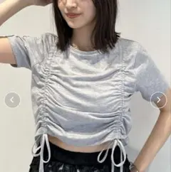 archives ギャザーリボンTシャツ グレー