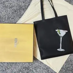 FENDI 定価約20万円 レザートートバッグ カクテルモチーフ