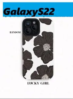 GalaxyS22 大きな花柄　レザー調　可愛い　Galaxyケース