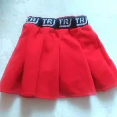 TRJ　 ロゴ　レッド　赤 プリーツ　スカート　ブランド　ダンス　インナーパンツ