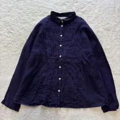 ヤッコマリカルド　リネンピンタックシャツ　パープル