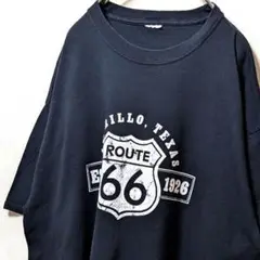 テキサスアマリロルート66 ロゴ Tシャツ ブラック 黒 古着