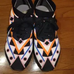 【美品】限定　EMILIO PUCCI スニーカー　24.5 EMILIO PUCCI - エミリオプッチ レザー フリル バンド付き