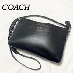極美品✨ COACH コーチ ショルダーバッグ 馬車ロゴ シボ ブラック