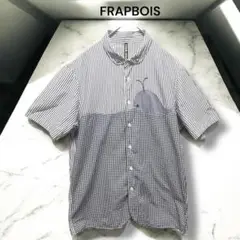 FRAPBOIS （2）ストライプ 半袖シャツ チェック柄 ブルー系