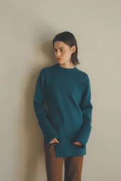 CLANESLANT CUT KNIT TOPS ブルーサイズ1
